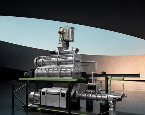 twin screw extruder machine for floating fish feed extrusion processing